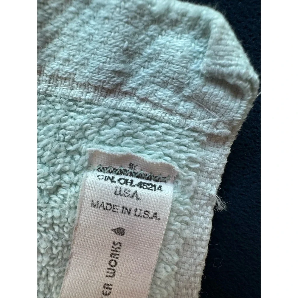 Vintage The Water Works Light Blue Bathroom Hand Towels With Satin Flower Border